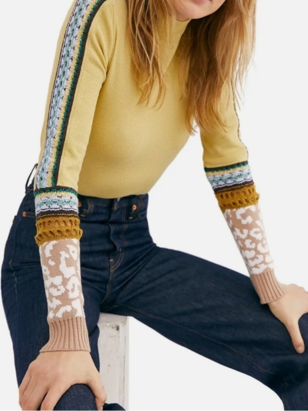 Free People Switch It Up Boho Thermal Cuff Top Size XS